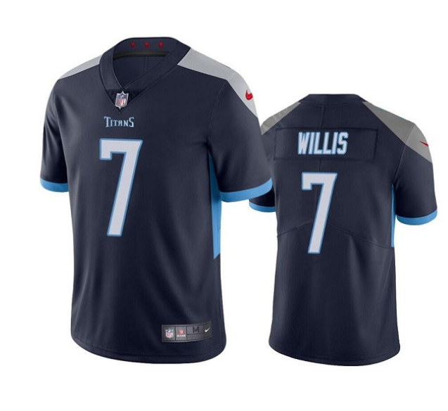 Men's Tennessee Titans #7 Malik Willis Navy Vapor Untouchable Stitched Jersey